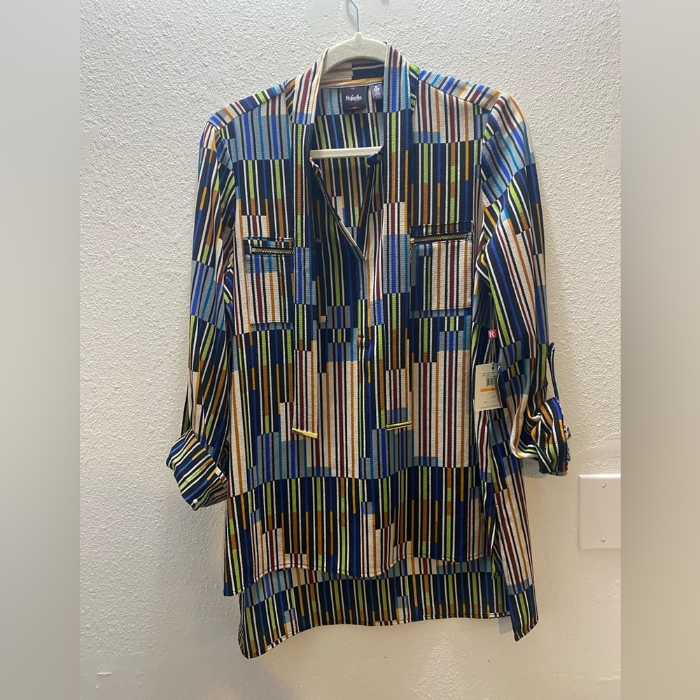 Rafaella Multicolor Striped Shirt Size‎ Small NWT Pullover Shirt